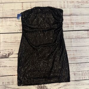 Abound Black Strapless Sequin Dress
